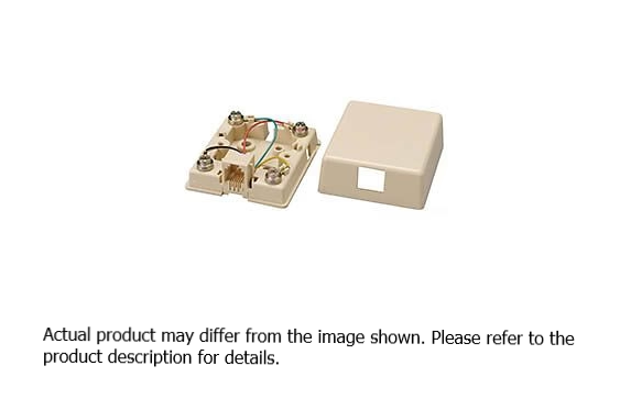 Allen Tel AT468-6-EI Modular Surface Jack, 6-Conductor, Electric Ivory
