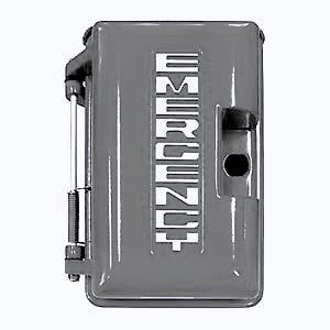 Allen Tel GB5955H-00-EY Black Outdoor Enclosure with Stainless Steel Hasp and EMERGENCY Logo